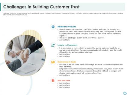 Challenges in building customer trust ppt gallery infographics