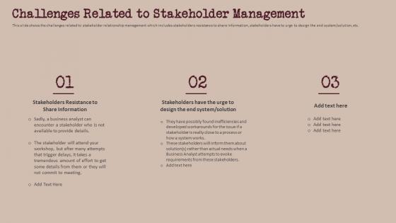 Challenges Related To Stakeholder Management Build And Maintain Relationship With Stakeholder
