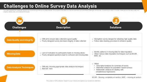 Challenges To Online Survey Data Analysis