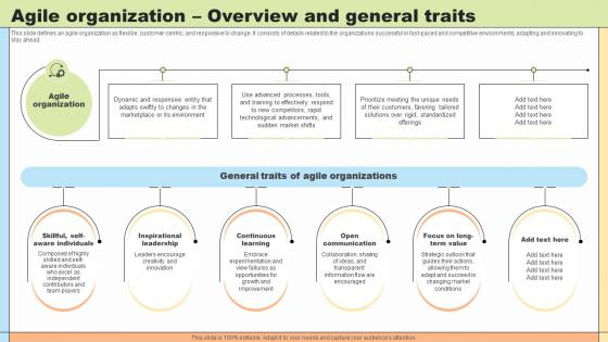 Change Agility Agile Organization Overview And General Traits CM SS V