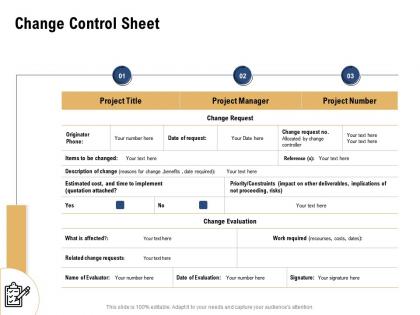 Change control sheet quotation attached ppt powerpoint presentation inspiration graphic images
