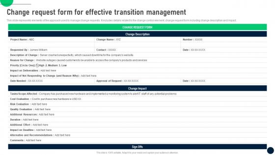 Change Effective Transition Management Change Control Process To Manage In It Organizations CM SS