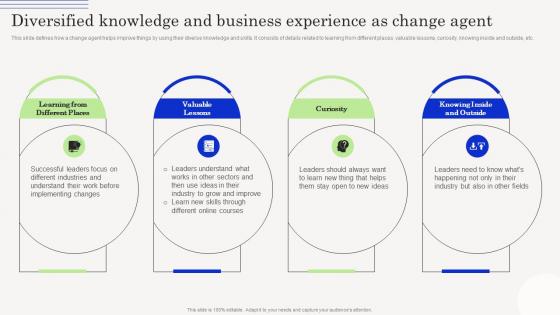 Change Management Agents Driving Diversified Knowledge And Business Experience As Change CM SS