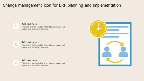 Change Management Icon For ERP Planning And Implementation