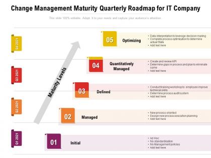 Change management maturity quarterly roadmap for it company