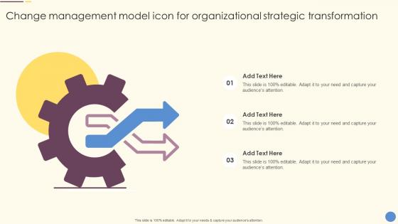 Change Management Model Icon For Organizational Strategic Transformation