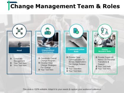 Change management team and roles head organizational development