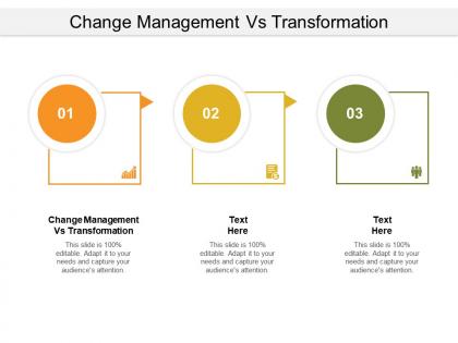 Change management vs transformation ppt powerpoint presentation pictures inspiration cpb