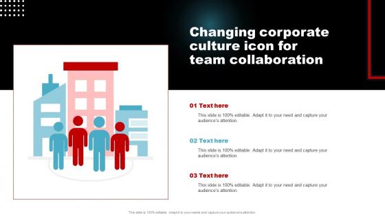 Changing Corporate Culture Icon For Team Collaboration