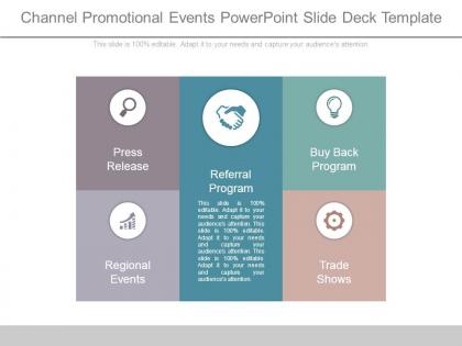 Channel promotional events powerpoint slide deck template