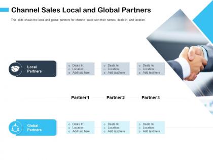 Channel sales local and global partners add text ppt powerpoint presentation infographics format