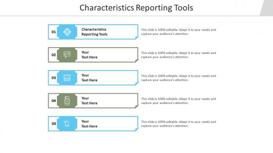 Characteristics reporting tools ppt powerpoint presentation layouts design inspiration cpb