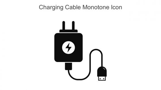 Charging Cable Monotone Icon In Powerpoint Pptx Png And Editable Eps Format