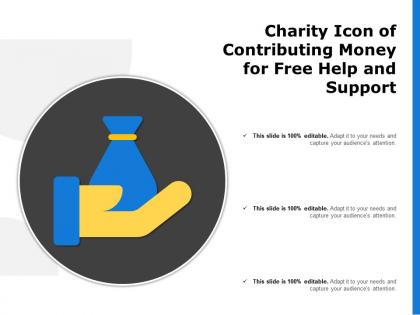 Charity icon of contributing money for free help and support