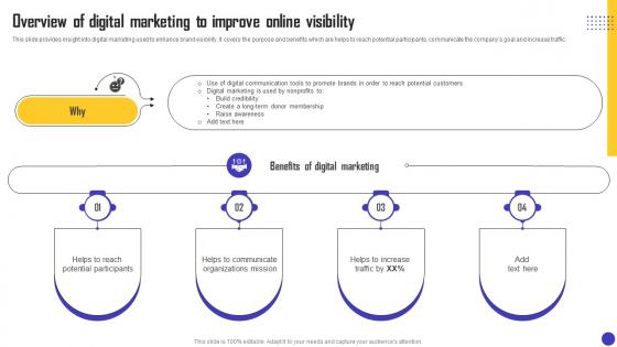 Charity Organization Strategic Plan Overview Of Digital Marketing To Improve Online MKT SS V