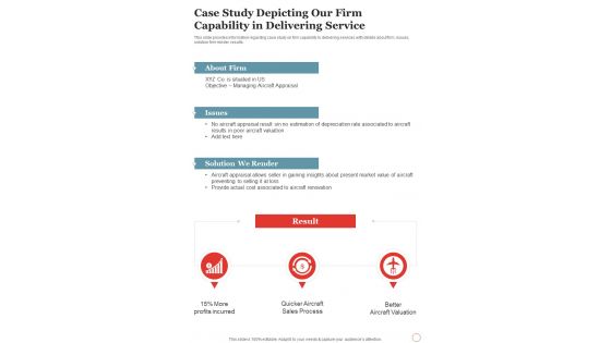 Charter Flight Case Study Depicting Our Firm Capability In Delivering One Pager Sample Example Document