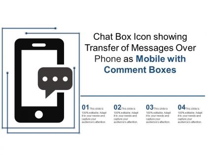 Chat box icon showing transfer of messages over phone as mobile with comment boxes
