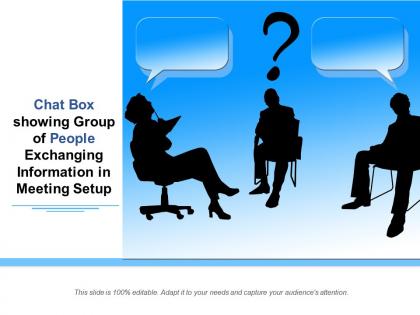 Chat box showing group of people exchanging information in meeting setup