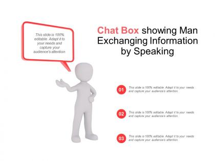 Chat box showing man exchanging information by speaking