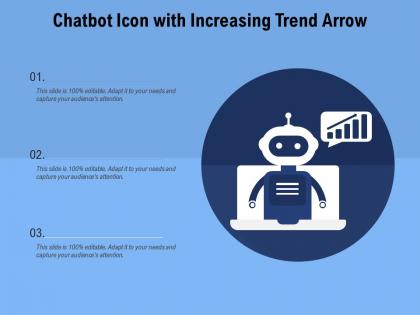 Chatbot icon with increasing trend arrow