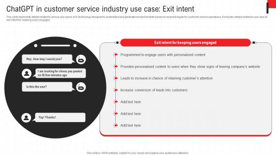 Chatgpt In Customer Service Industry Use Case Exit Intent Deploying Chatgpt To Increase ChatGPT SS V