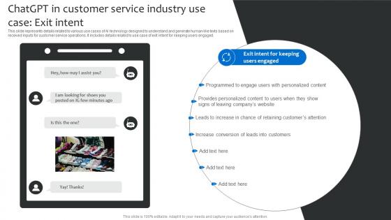 ChatGPT In Customer Service Industry Use Case Exit Intent Strategies For Using ChatGPT SS V