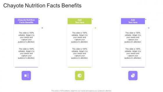 Chayote Nutrition Facts Benefits In Powerpoint And Google Slides Cpb