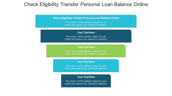 Check eligibility transfer personal loan balance online ppt powerpoint presentation file slide cpb