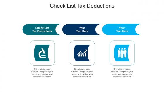 Check list tax deductions ppt powerpoint presentation outline skills cpb