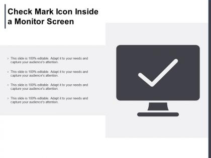 Check mark icon inside a monitor screen