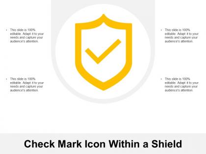 Check mark icon within a shield