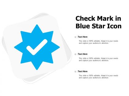 Check mark in blue star icon