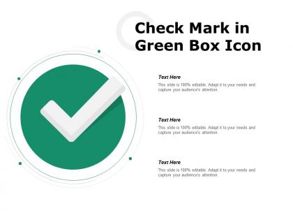Check mark in green box icon