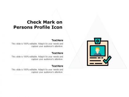 Check mark on persons profile icon