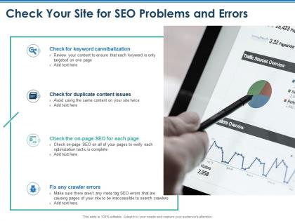 Check your site for seo problems and errors fix crawler ppt powerpoint presentation inspiration template