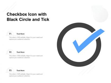 Checkbox icon with black circle and tick
