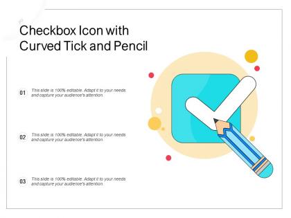 Checkbox icon with curved tick and pencil