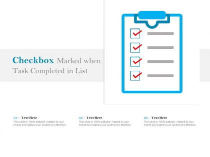 Checkbox marked when task completed in list
