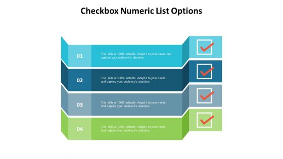 Checkbox numeric list options