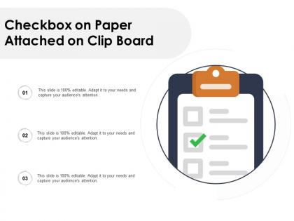 Checkbox on paper attached on clip board