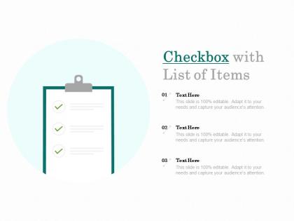 Checkbox with list of items