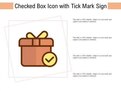 Checked box icon with tick mark sign