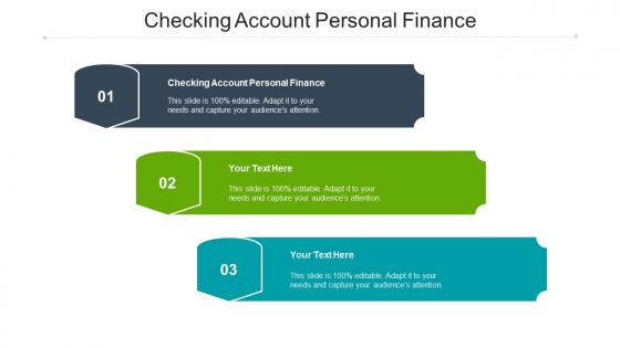 Checking account personal finance ppt powerpoint presentation summary skills cpb