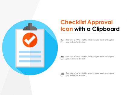 Checklist approval icon with a clipboard