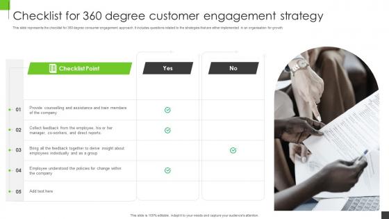 Checklist For 360 Degree Customer Engagement Strategy