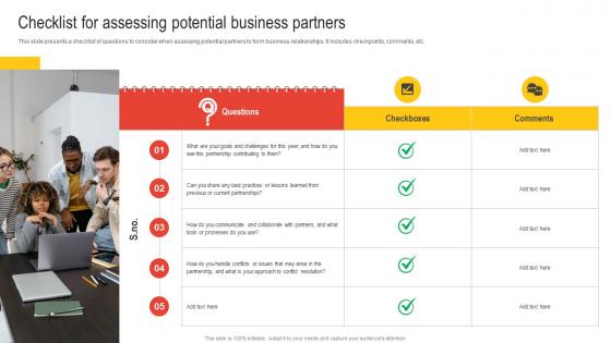 Checklist For Assessing Potential Business Partners Nurturing Relationships