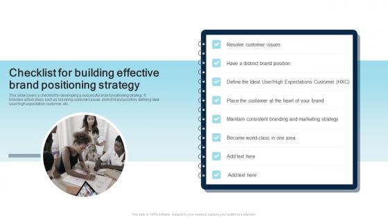 Checklist For Building Effective Brand Positioning Strategy Steps For Creating A Successful Product