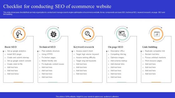 Checklist For Conducting Seo Ecommerce Optimizing Online Ecommerce Store To Increase Product Sales