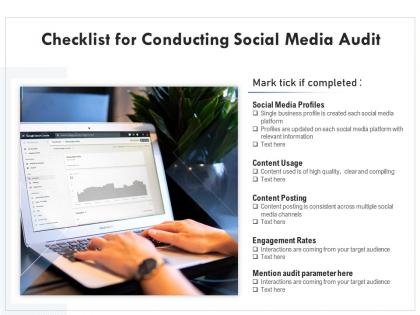 Checklist for conducting social media audit