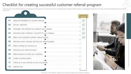 Checklist For Creating Successful Customer Referral Program Conducting Successful Customer